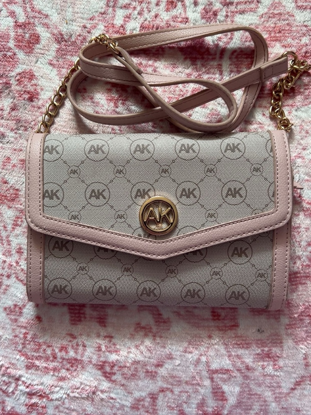 Anne Klein Pink Signature Crossbody Bag